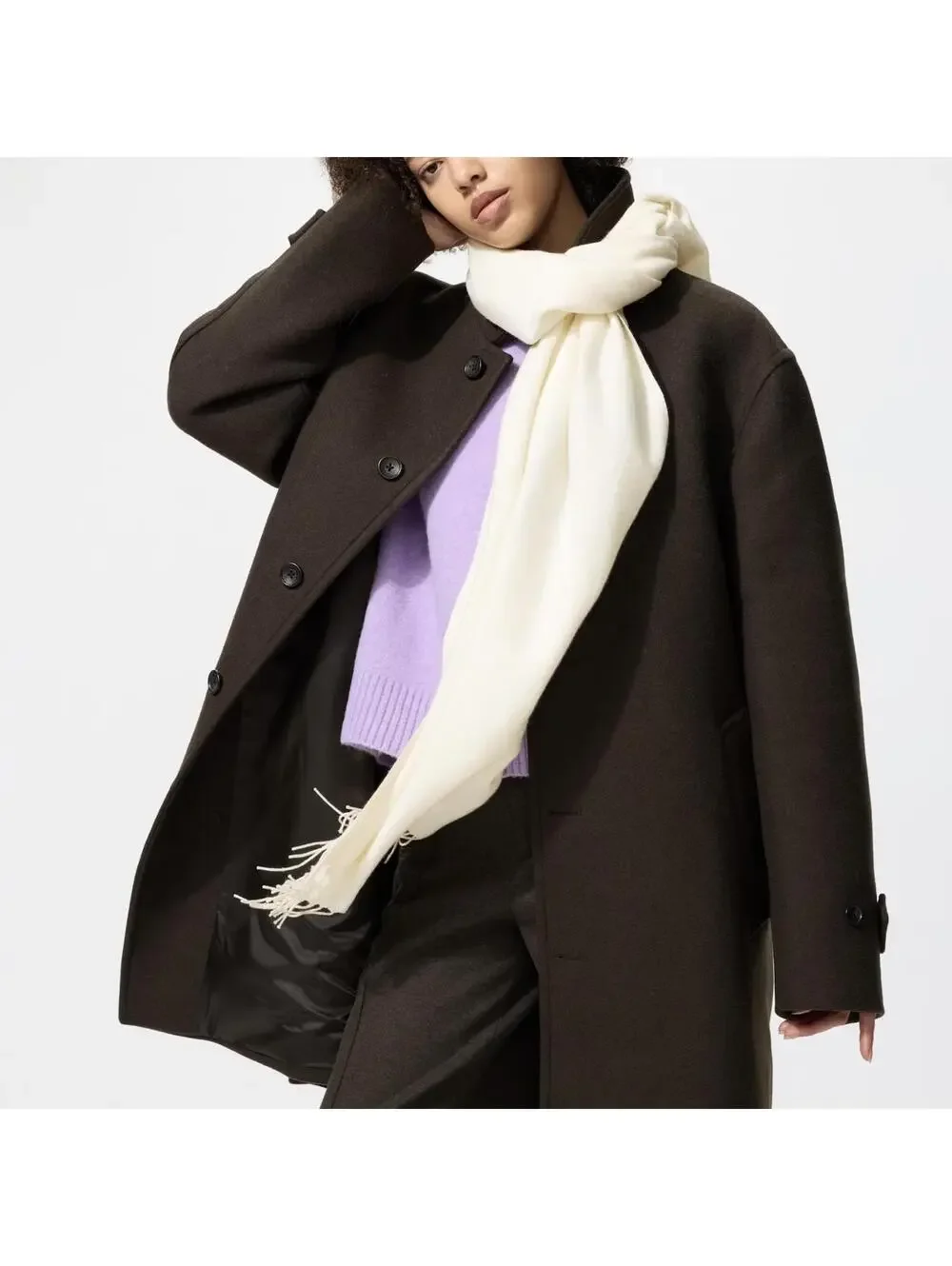 Uniqlo HEATTECH Scarf NWT Off White Unisex One Size